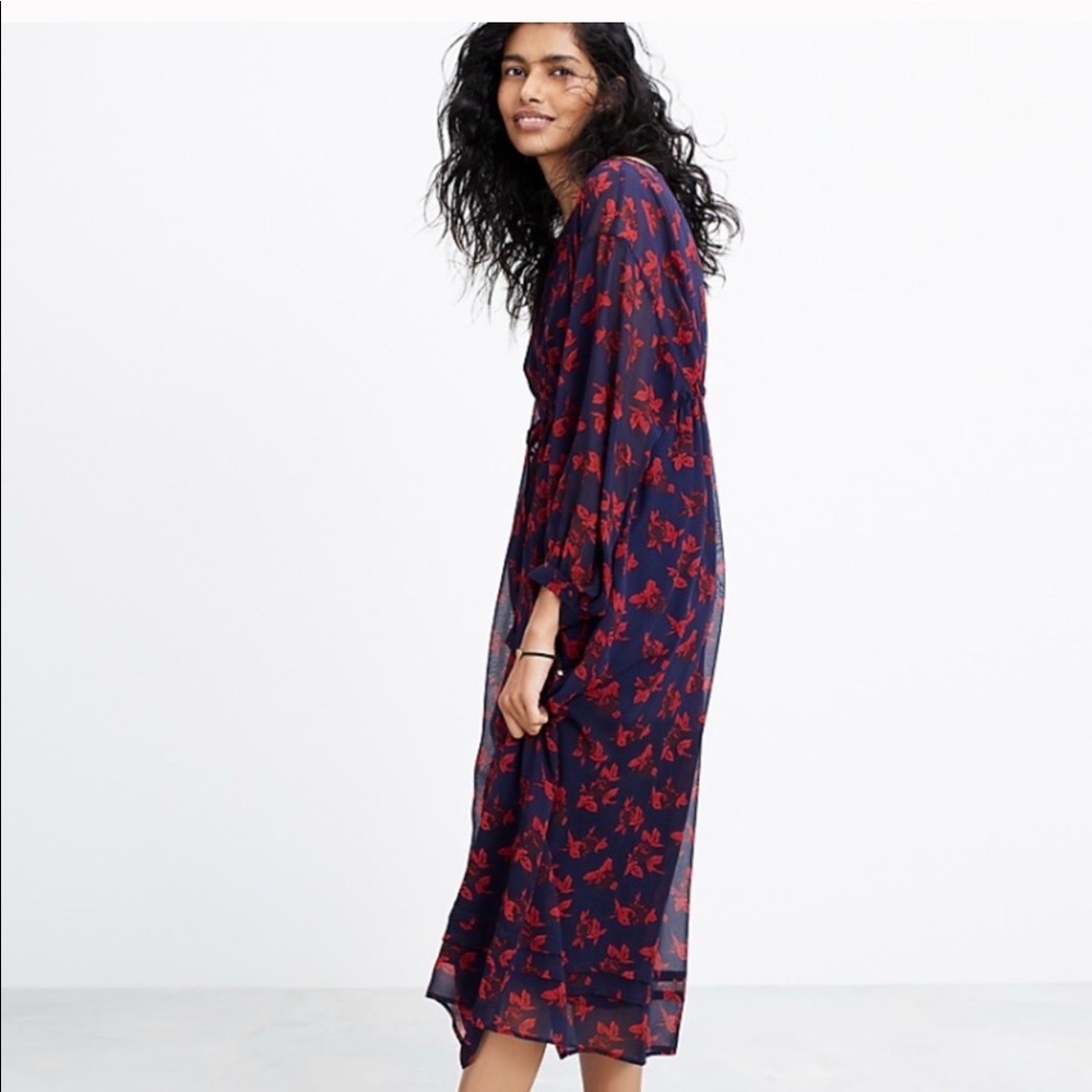 ISO madewell x no 6 silk floral dress in size 4.